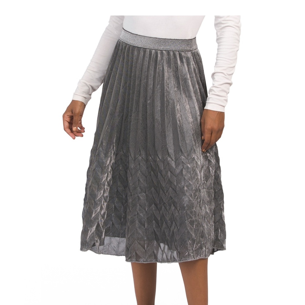 WDNY
Metallic Pleated Midi Skirt